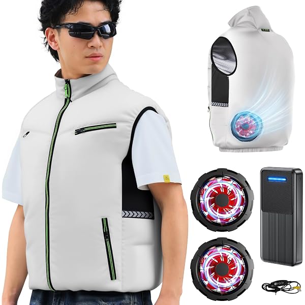 Amazon.co.jp: [Meizoon] 空調作業服 ファン付きベスト 26V ファン